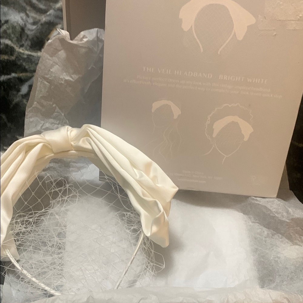 Elegant White Veil Headband